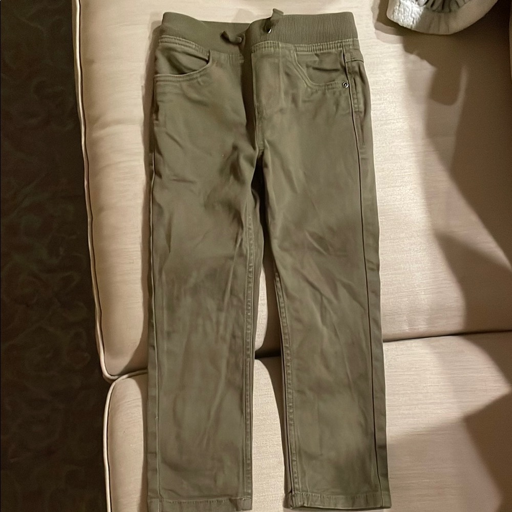 Olive Green Casual Pants
